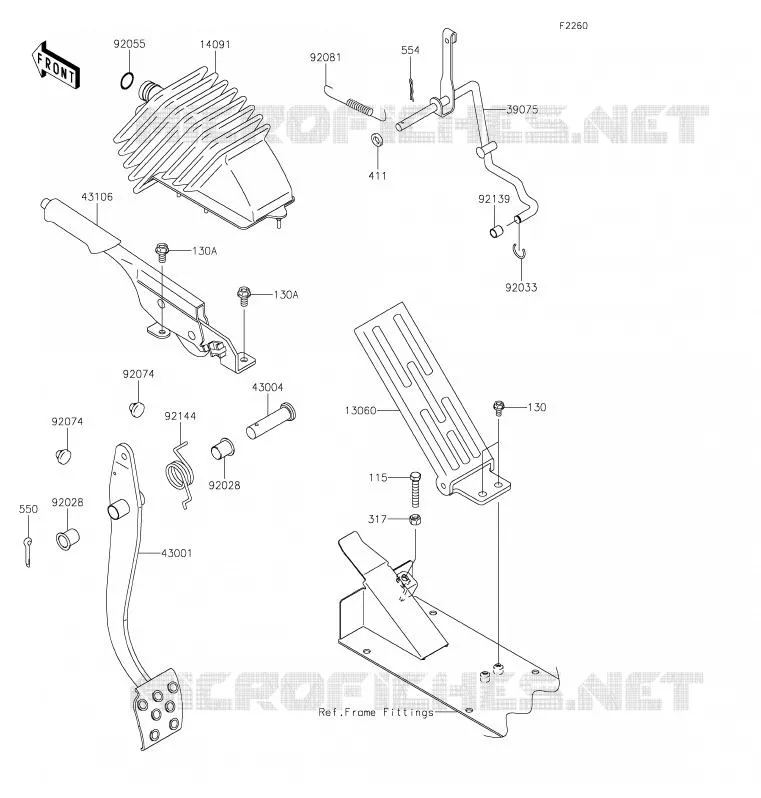 PEDALE DE FREIN/LEVIER ACCELERATEUR Kawasaki SSV 620 2020 MULE 4000  KAF620PLF