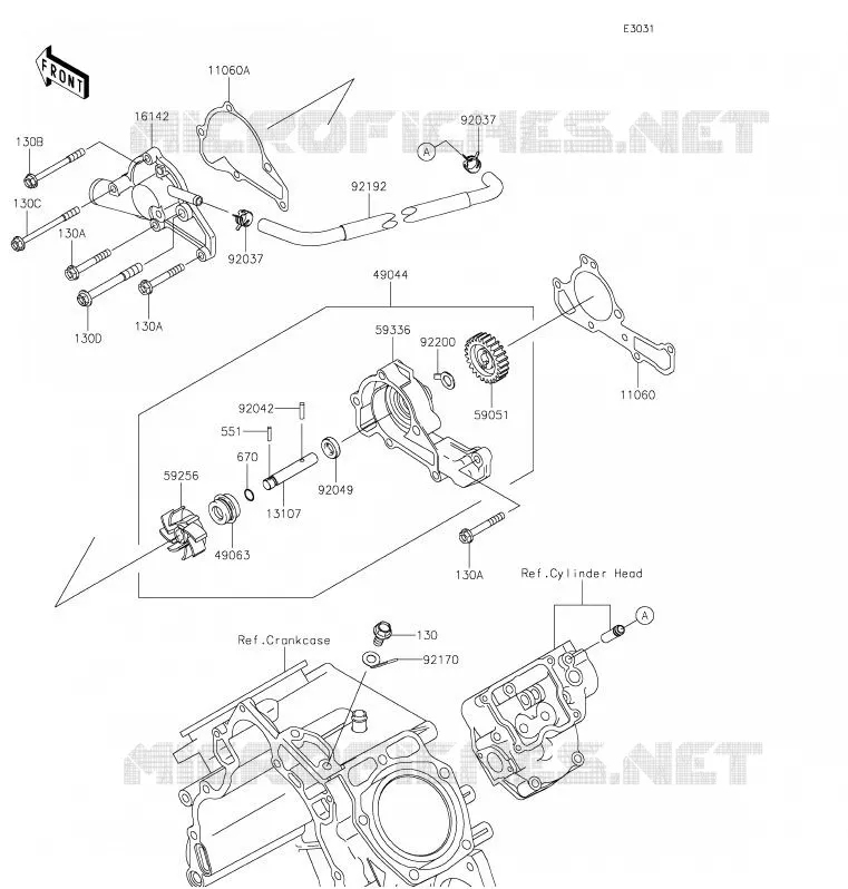 POMPE &Agrave; EAU Kawasaki SSV 620 2020 MULE 4000  KAF620PLF