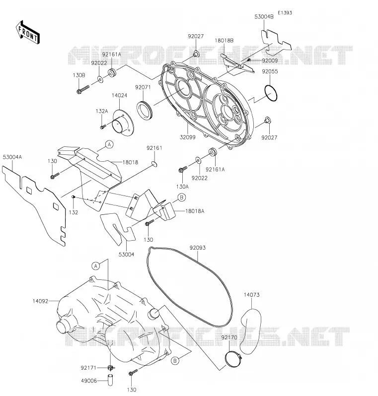 COUVERCLE CONVERTISSEUR Kawasaki SSV 620 2020 MULE 4010 TRANS 4X4  KAF620SLF