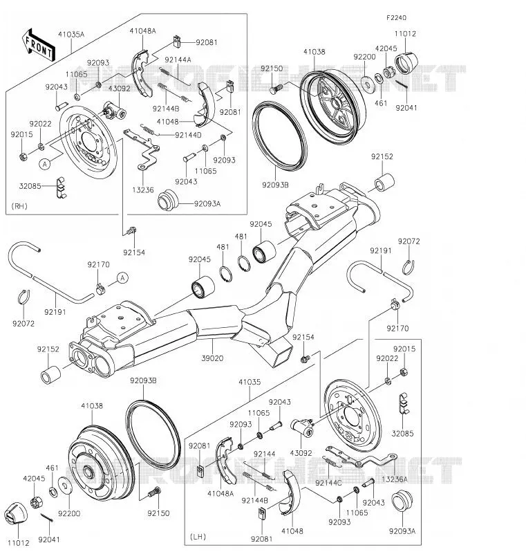 MOYEU ARRIERE/FREIN Kawasaki SSV 620 2020 MULE 4010 TRANS 4X4  KAF620SLF