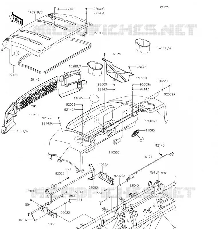 GARDE BOUE Kawasaki SSV 620 2020 MULE 4000 TRANS  KAF620WLF