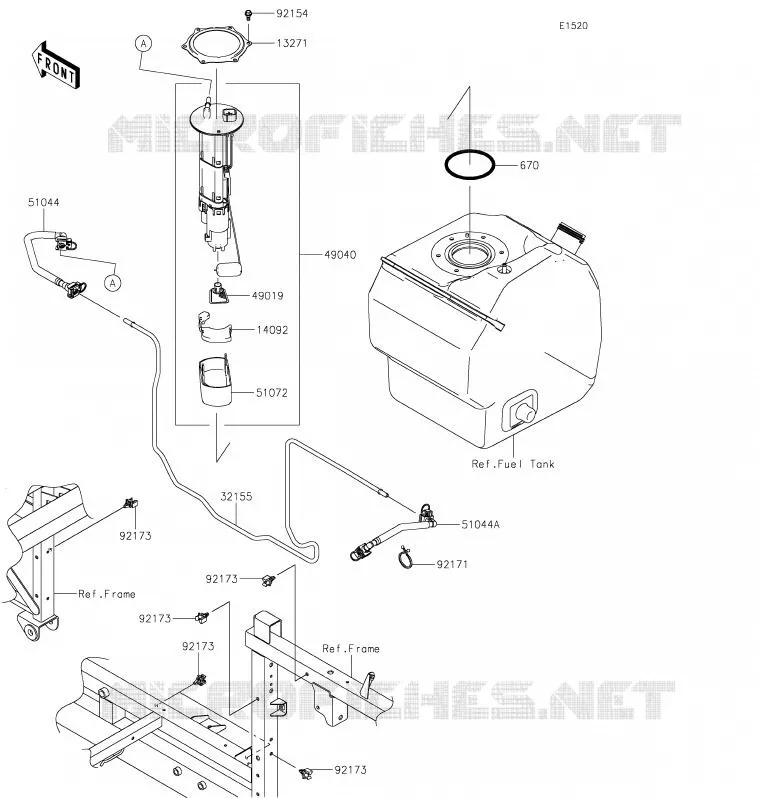 POMPE A ESSENCE Kawasaki SSV 820 2020 MULE PRO-FXT  KAF820ALF