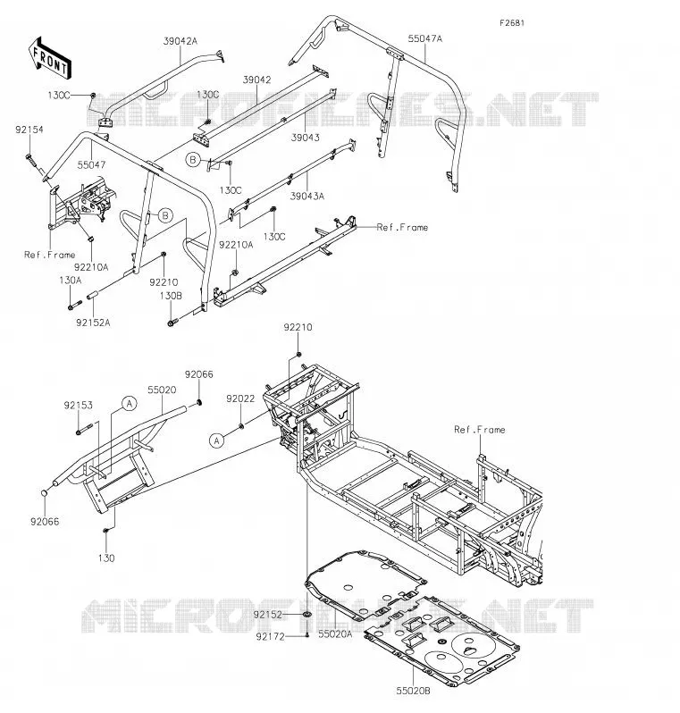 PROTECTION/CHASSIS CAB Kawasaki SSV 820 2020 MULE PRO-FXT  KAF820ALF