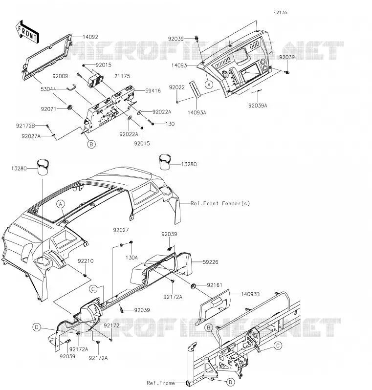BOITE AVANT Kawasaki SSV 820 2020 MULE PRO-FXT  KAF820CLF