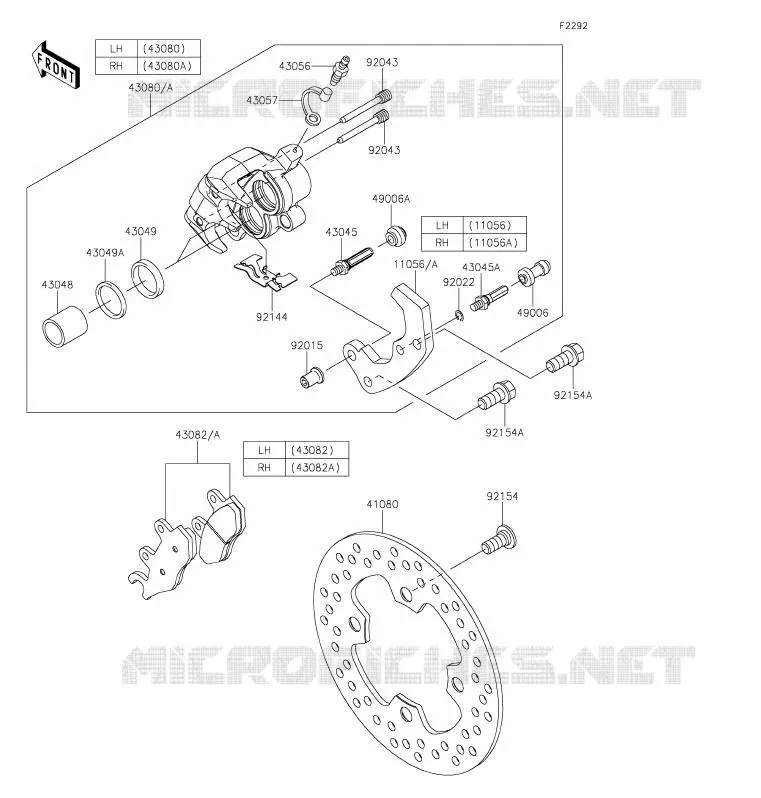 FREIN AVANT Kawasaki SSV 820 2020 MULE PRO-FX  KAF820ELF