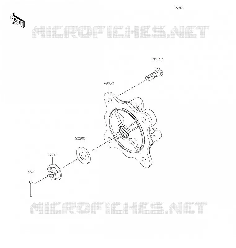 MOYEU ARRIERE/FREIN Kawasaki SSV 820 2020 MULE PRO-FX  KAF820ELF