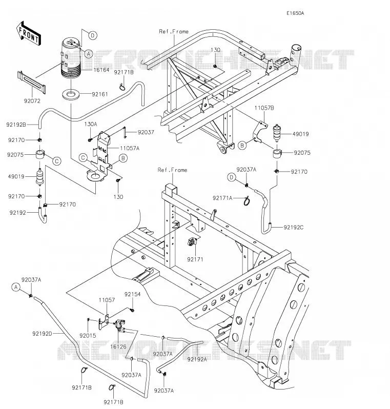 SYSTEME D'EVAPORATION CARBURANT(CA) Kawasaki SSV 820 2020 MULE PRO-FX  KAF820FLF