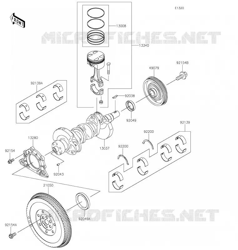 VILEBREQUIN/PISTON Kawasaki SSV 820 2020 MULE PRO-FX  KAF820FLF