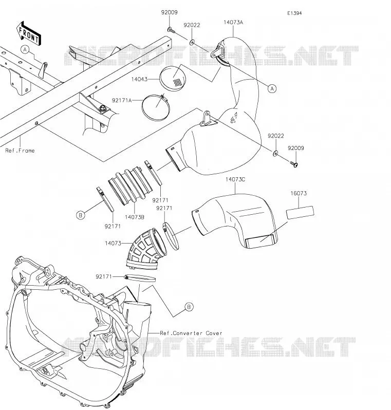 FILTRE A AIR - CONVERTISSEUR Kawasaki SSV 820 2020 MULE PRO-FX  KAF820FLF