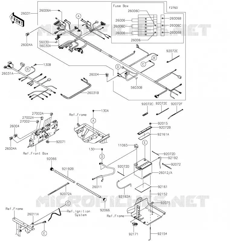 CHASSIS EQUIPMENT ELECTRIQUE Kawasaki SSV 820 2020 MULE PRO-FX  KAF820GLF