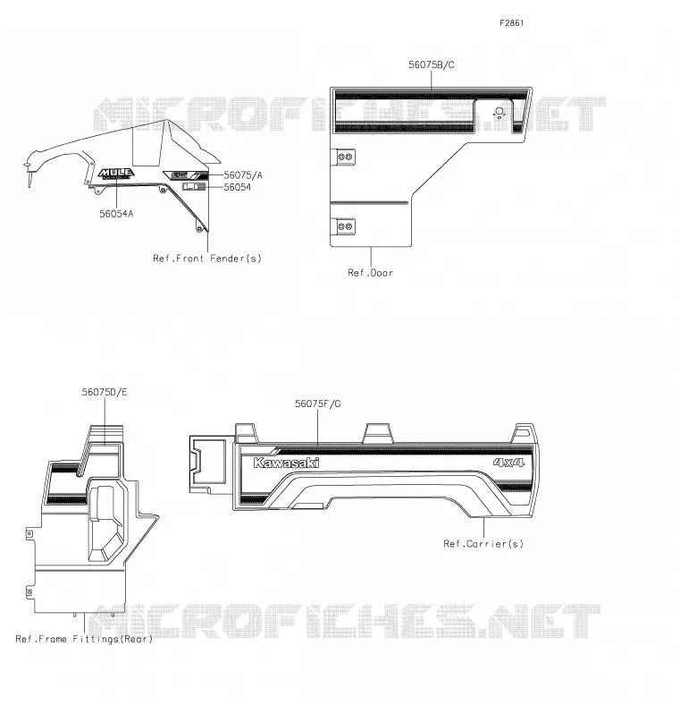 STICKER Kawasaki SSV 820 2020 MULE PRO-FX  KAF820GLF