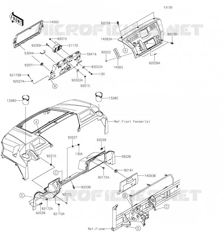 BOITE AVANT Kawasaki SSV 820 2020 MULE PRO-FXT  KAF820JLF