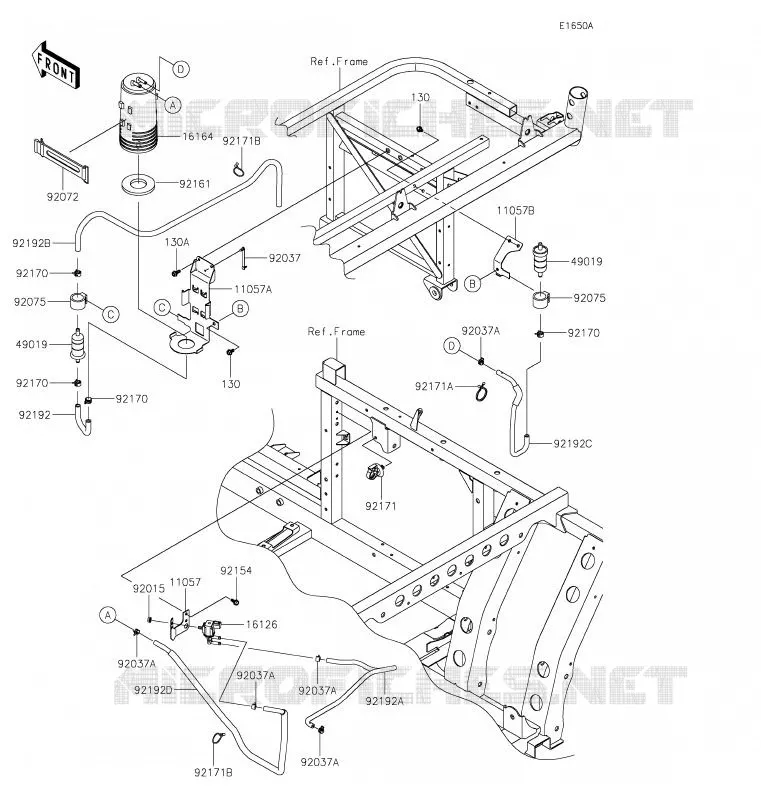 SYSTEME D'EVAPORATION CARBURANT(CA) Kawasaki SSV 820 2020 MULE PRO-FXR  KAF820KLF