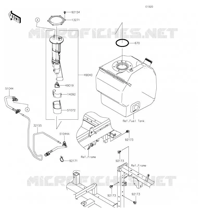 POMPE A ESSENCE Kawasaki SSV 820 2020 MULE PRO-FXR  KAF820KLF