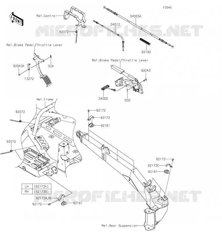 CABLES Kawasaki SSV 1000 2020 TERYX KRX 1000  KRF1000ALF
