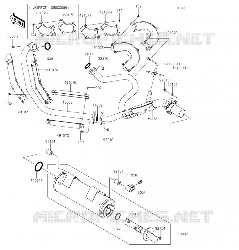 &Eacute;CHAPPEMENT Kawasaki SSV 800 2020 TERYX  KRF800FLF