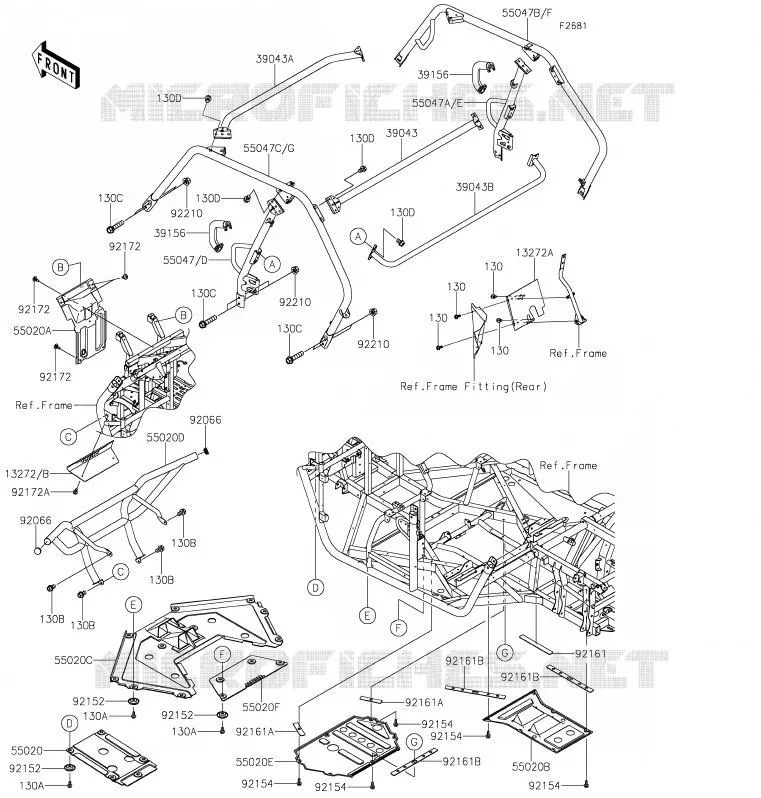 PROTECTION/CHASSIS CAB Kawasaki SSV 800 2020 TERYX  KRF800FLF