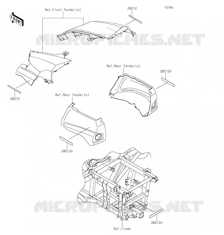 CATADIOPTRES(CN) Kawasaki SSV 800 2020 TERYX  KRF800GLF