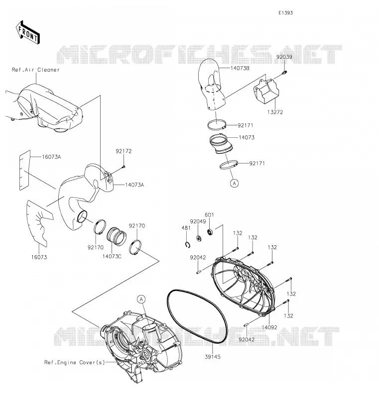 COUVERCLE CONVERTISSEUR Kawasaki SSV 800 2020 TERYX  KRF800GLF