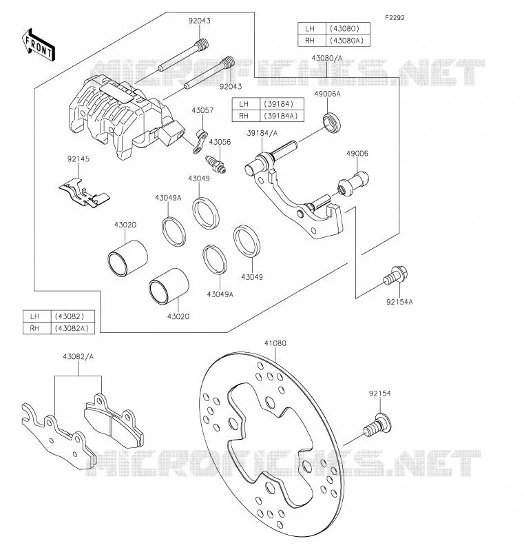 FREIN AVANT Kawasaki SSV 800 2020 TERYX  KRF800GLF