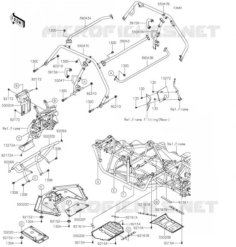 PROTECTION/CHASSIS CAB Kawasaki SSV 800 2020 TERYX  KRF800GLF