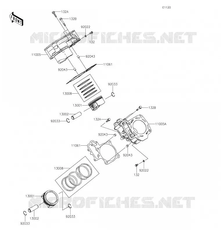 CYLINDRE/PISTON Kawasaki SSV 800 2020 TERYX  KRF800HLF