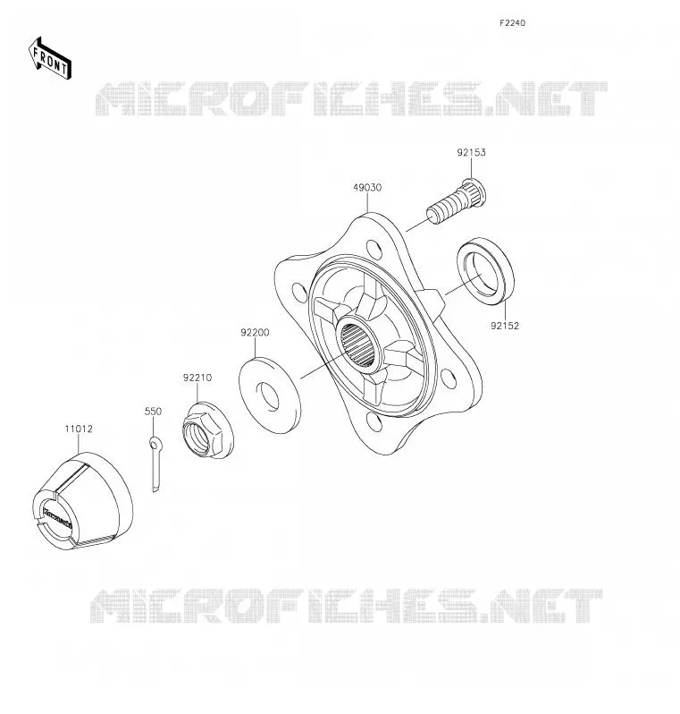 MOYEU ARRIERE/FREIN Kawasaki SSV 800 2020 TERYX  KRF800HLF