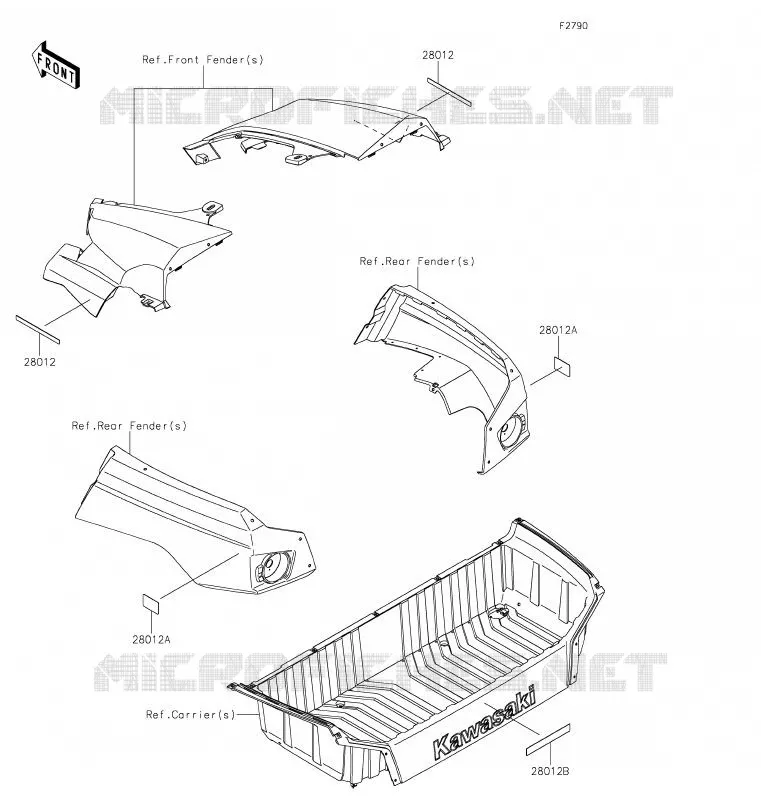 CATADIOPTRES(CN) Kawasaki SSV 800 2020 TERYX4  KRT800FLF
