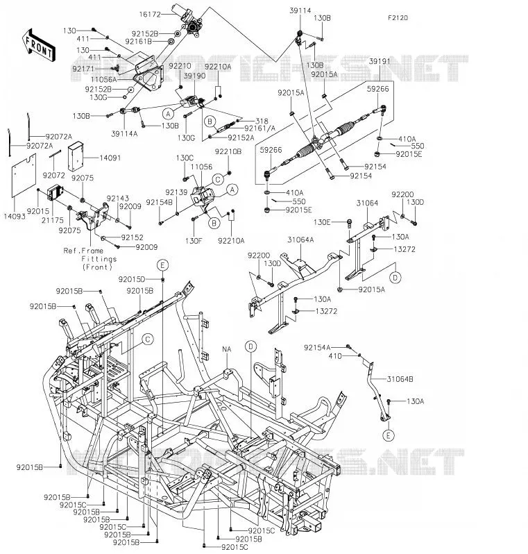 CH&Acirc;SSIS Kawasaki SSV 800 2020 TERYX4  KRT800FLF