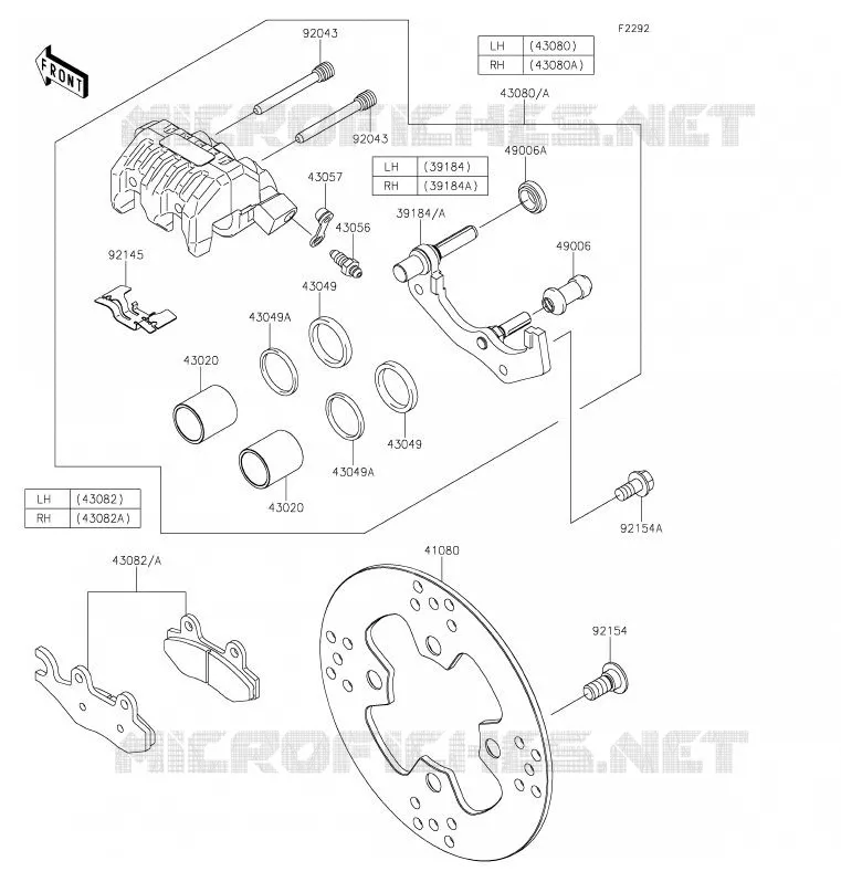 FREIN AVANT Kawasaki SSV 800 2020 TERYX4  KRT800FLF
