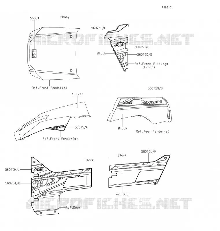 DECALS(SILVER) Kawasaki SSV 800 2020 TERYX4  KRT800GLF