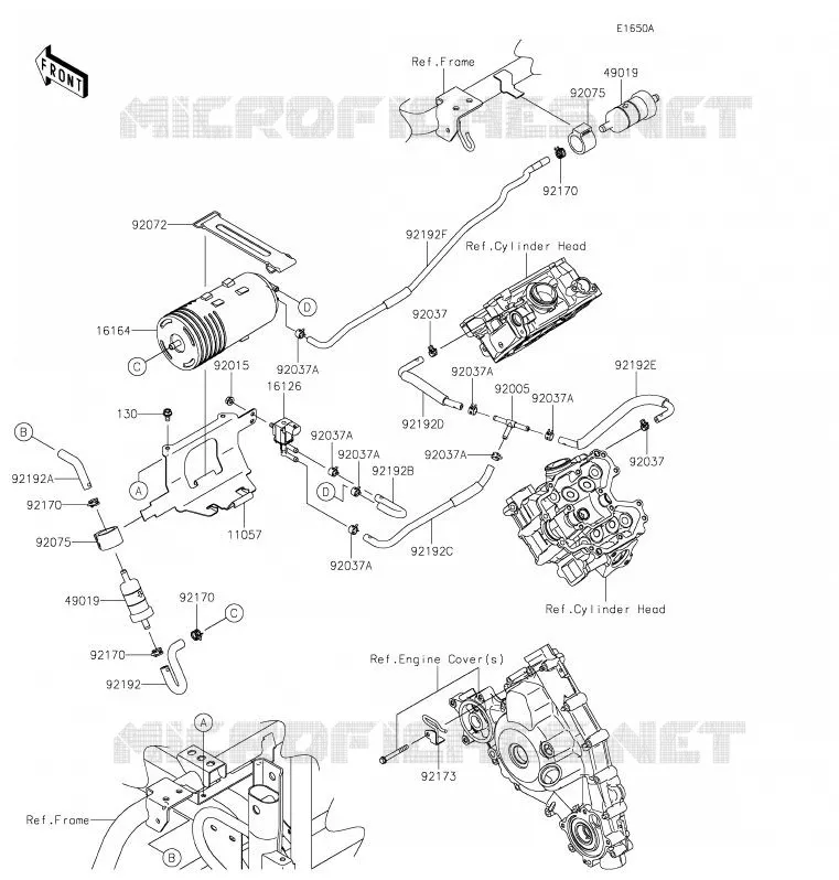 SYSTEME D'EVAPORATION CARBURANT(CA) Kawasaki SSV 800 2020 TERYX4  KRT800GLF