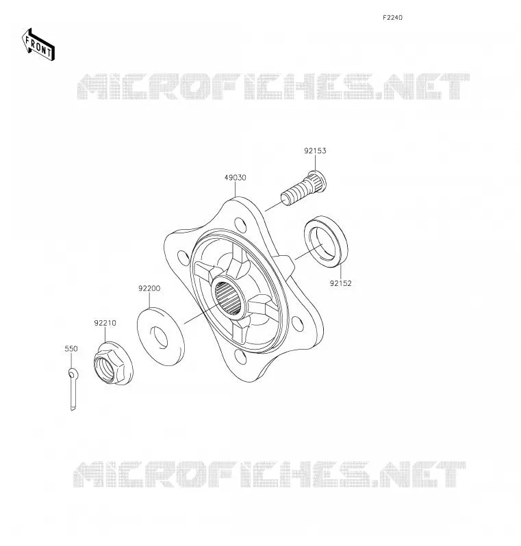 MOYEU ARRIERE/FREIN Kawasaki SSV 800 2020 TERYX4  KRT800GLF