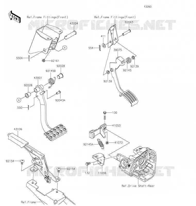 PEDALE DE FREIN/LEVIER ACCELERATEUR Kawasaki SSV 800 2020 TERYX4  KRT800GLF