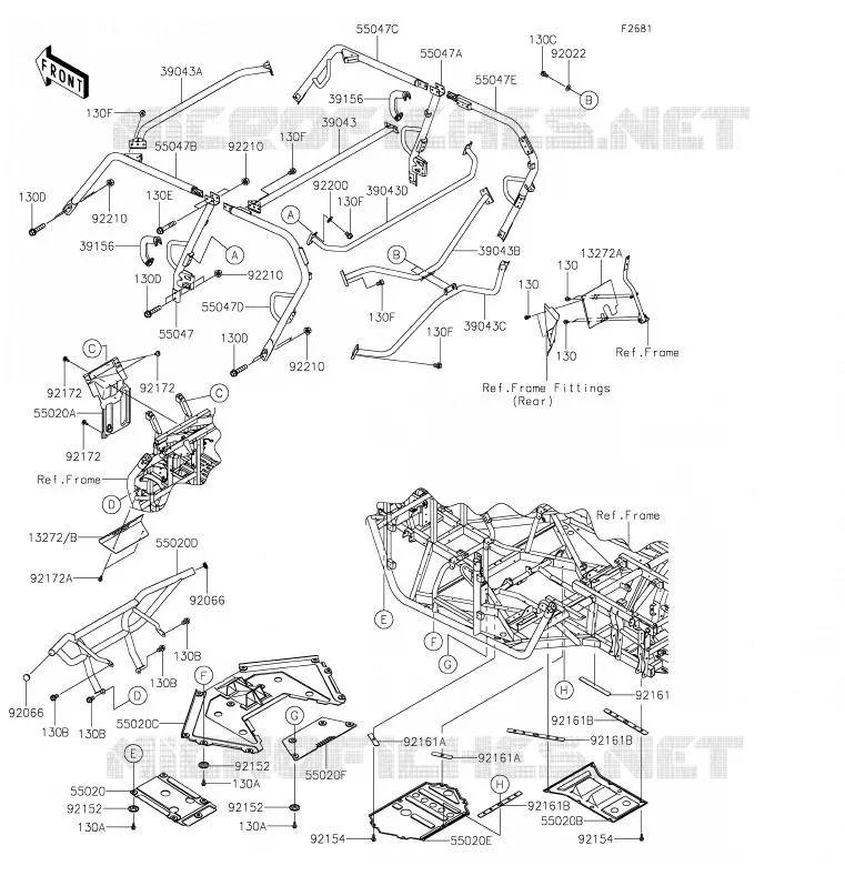 PROTECTION/CHASSIS CAB Kawasaki SSV 800 2020 TERYX4  KRT800HLF