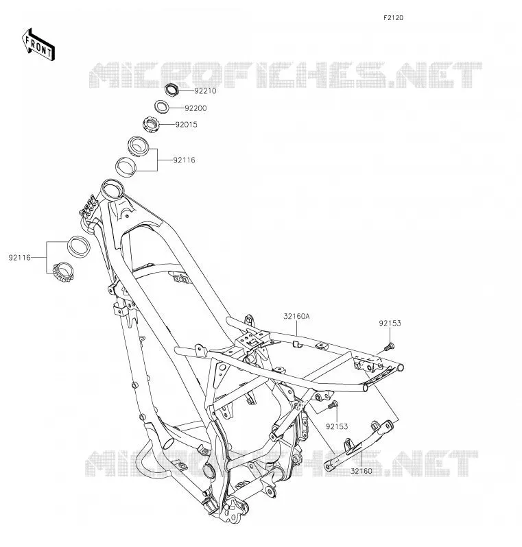 CH&Acirc;SSIS Kawasaki TOUT-TERRAIN 140 2020 KLX140G  KLX140CLF