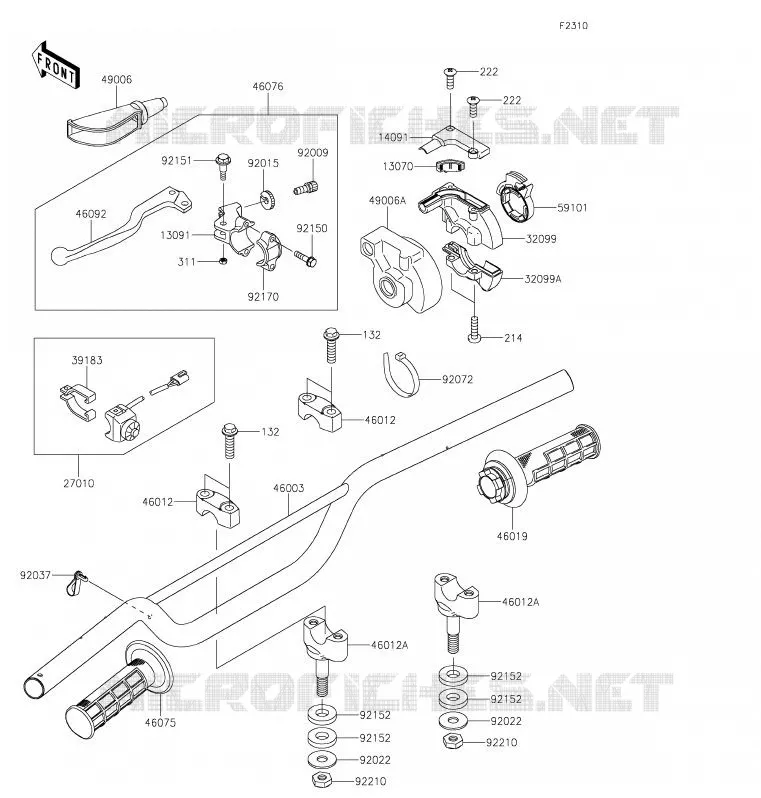 GUIDON Kawasaki TOUT-TERRAIN 100 2020 KX100  KX100FLF