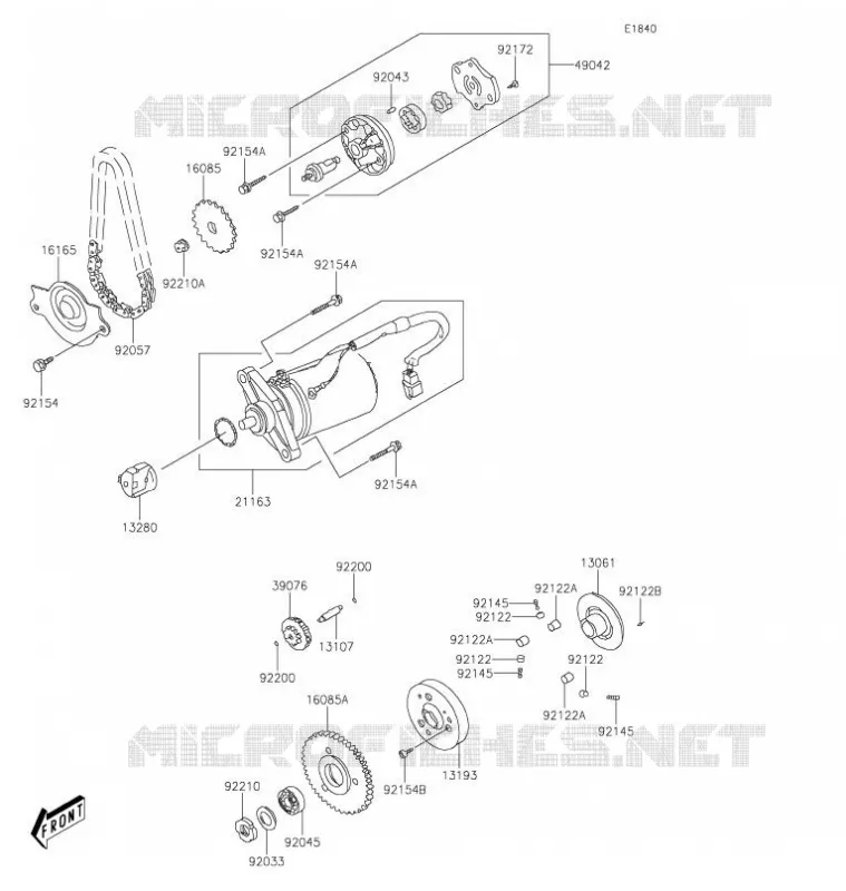 DEMARREUR Kawasaki QUAD 90 2021 KFX90  KSF90AMFNN