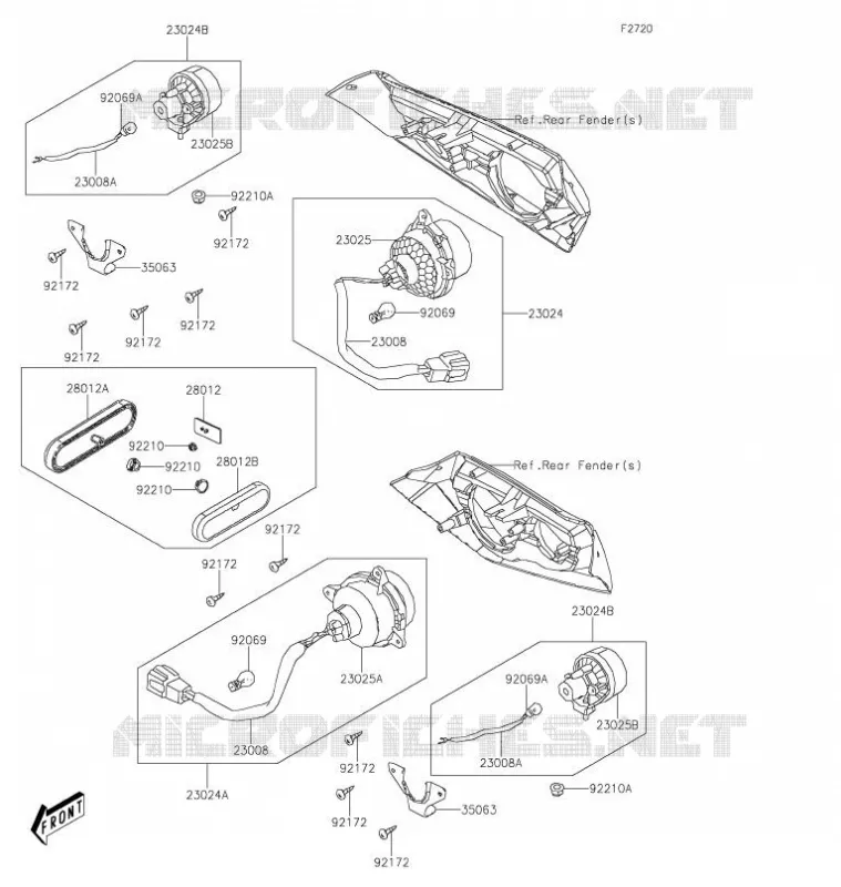 FEUX ARRI&Egrave;RE(S) Kawasaki QUAD 300 2021 BRUTE FORCE 300  KVF300CMFNN