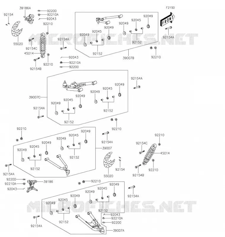 SUSPENSION Kawasaki QUAD 300 2021 BRUTE FORCE 300  KVF300CMFNN