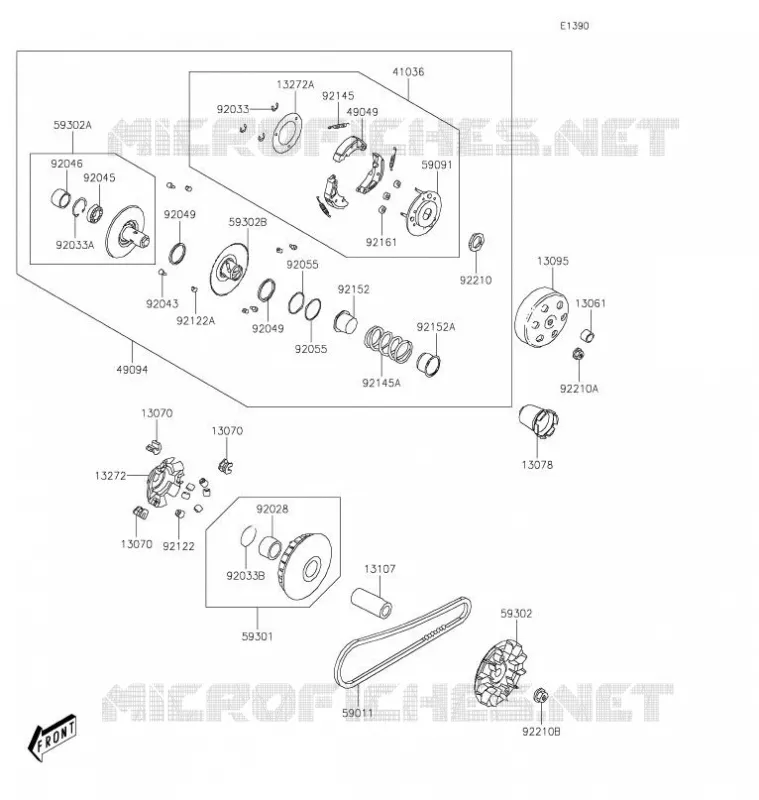 COURROIE Kawasaki QUAD 300 2021 BRUTE FORCE 300  KVF300CMFNN