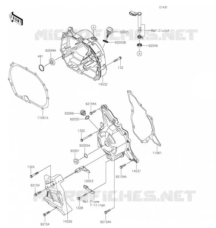 COUVERCLES MOTEUR Kawasaki MOTOS 125 2021 Z125 PRO  BR125JMFNN