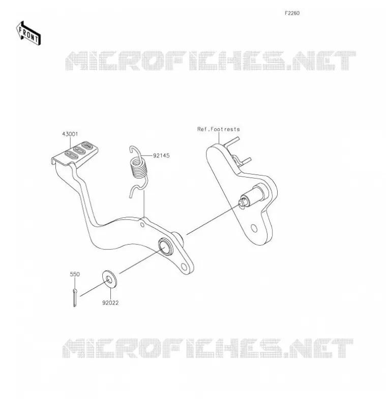 PEDALE DE FREIN Kawasaki MOTOS 125 2021 Z125 PRO  BR125JMFNN