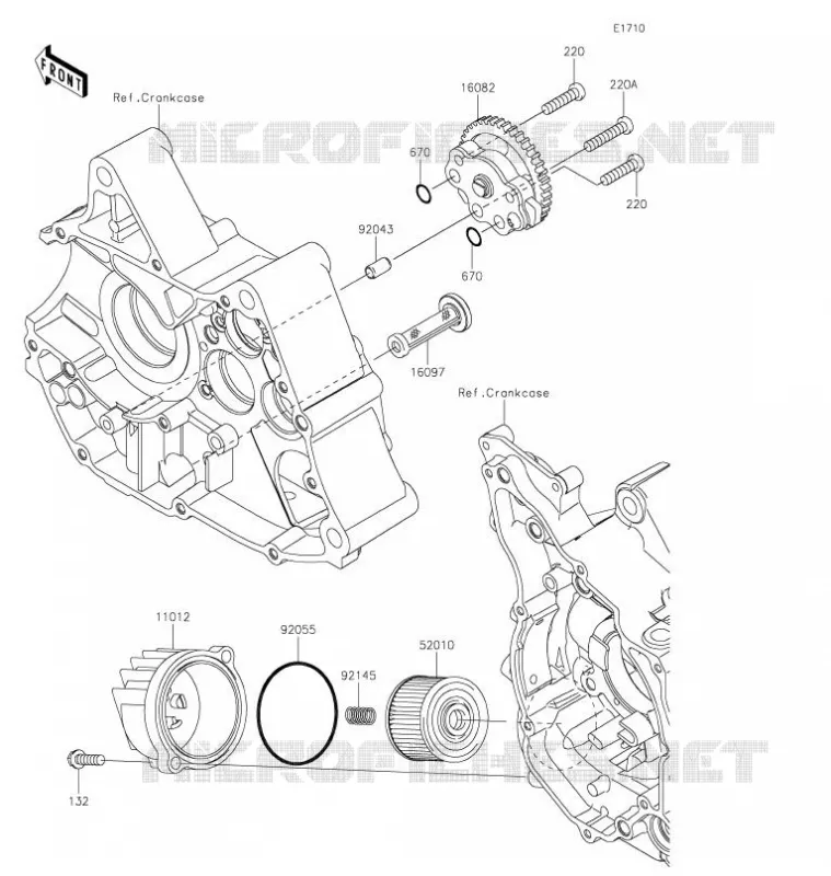 POMPE A HUILE/FILTRE À HUILE Kawasaki MOTOS 125 2021 Z125 PRO  BR125JMFNN