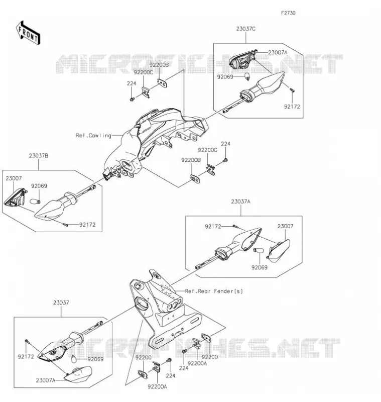 CLIGNOTANTS Kawasaki MOTOS 125 2021 Z125  BR125LMFAN