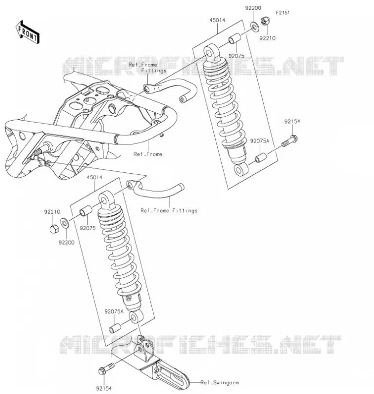 SUSPENSION/AMORTISSEUR Kawasaki MOTOS 800 2021 W800  EJ800DMFNN