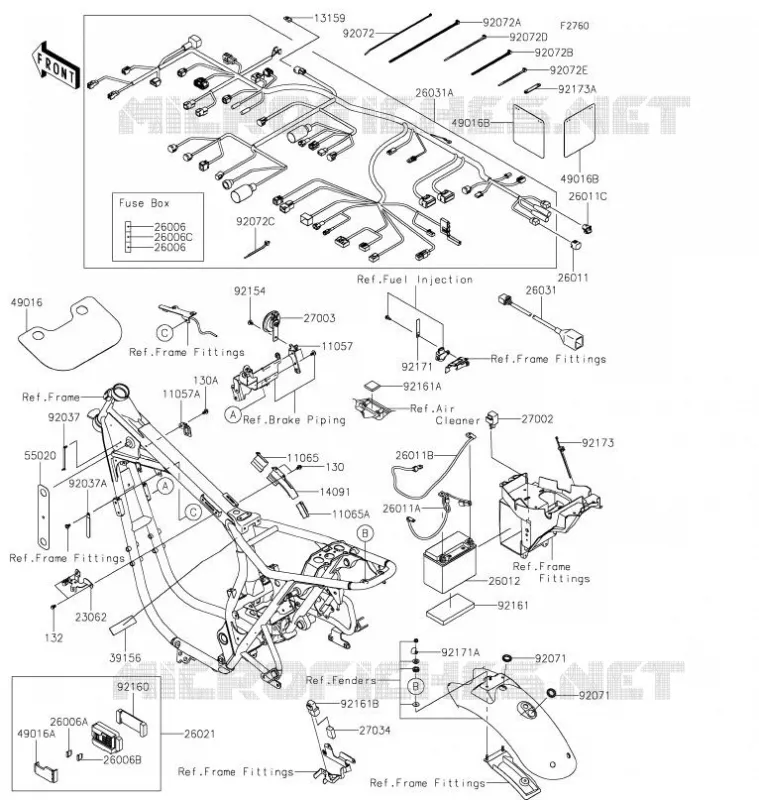 CHASSIS EQUIPMENT ELECTRIQUE Kawasaki MOTOS 800 2021 W800  EJ800EMFNN