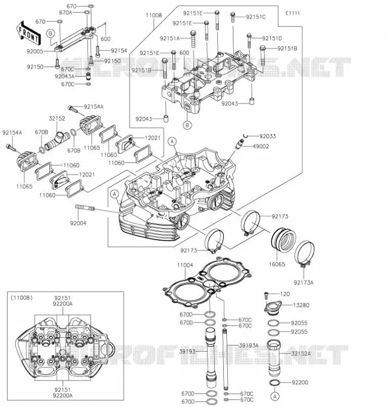 CULASSE Kawasaki MOTOS 800 2021 W800 STREET  EJ800FMFNN