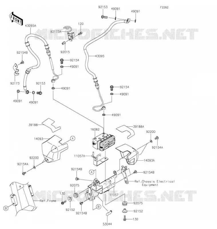 DURITE DE FREIN Kawasaki MOTOS 800 2021 W800 STREET  EJ800FMFNN