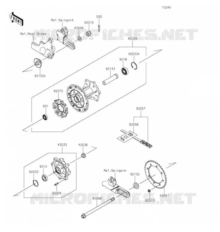 MOYEU ARRIERE Kawasaki MOTOS 800 2021 W800 STREET  EJ800FMFNN
